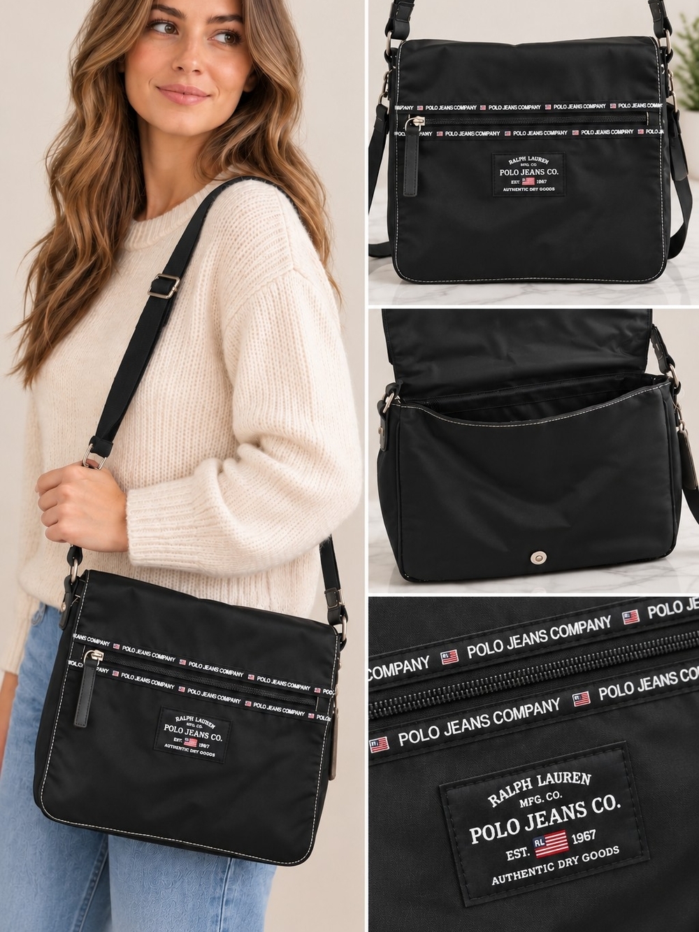 Polo by Ralph Lauren Black Nylon Crossbody
